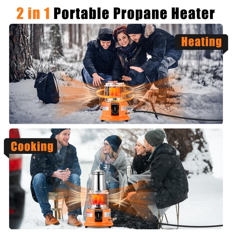 2 in 1 Propane Heater & Stove Dual Function for