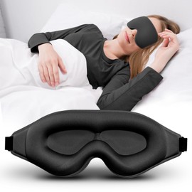 Eye Mask for Sleeping, Light Blocking, 100% Completely Blackout, 0 Compression, 3D Type, Blindfold, Sleeping Mask, Airplane, Comfortable Goods, Good Sleep, Sleep Goods, Breathable, Washable, Ultra