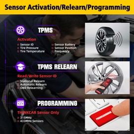 THINKTPMS G2 TPMS Herramienta de reinicio de neumáticos, TPMS Detector de presión de neumáticos, diagnóstico, activación, reiniciación, reiniciación, reiniciación, programa, sensores TPMS, debe