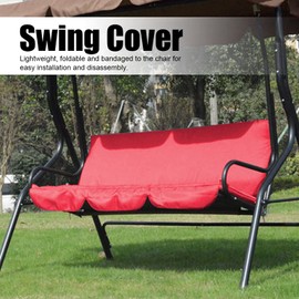 Denash Garden Swing 3 Seater Hammock Bench Cushion,High‑Grade 190T Polyester Taffeta Fabric Patio Swing Chair Replacement Cushion Seat Pad,Waterproof Swing Chair Cushion (150 * 50 * 10CM, Red)