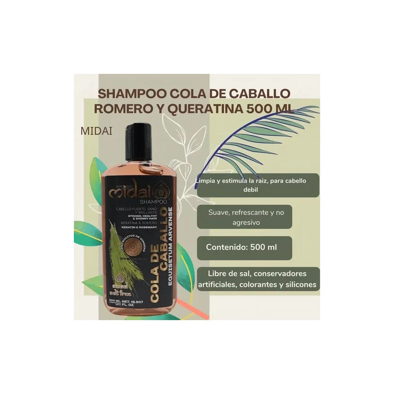 Shampoo Cola Caballo Romero Y Keratina Acelera Crecimiento