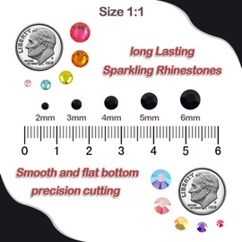 CLRDIVA 3000pcs 4mm Black Resin Rhinestones Bulk Flatback Jelly Gems Flat Back Crystals Non Hotfix Wholesale Stones Diamonds for Crafts Tumblers Face Eye Makeup Nails Bling DIY Decoration