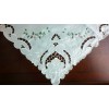 grantlinen Ivory Embroidered Handmade Rose bud Cutwork Embroidery 33" Square