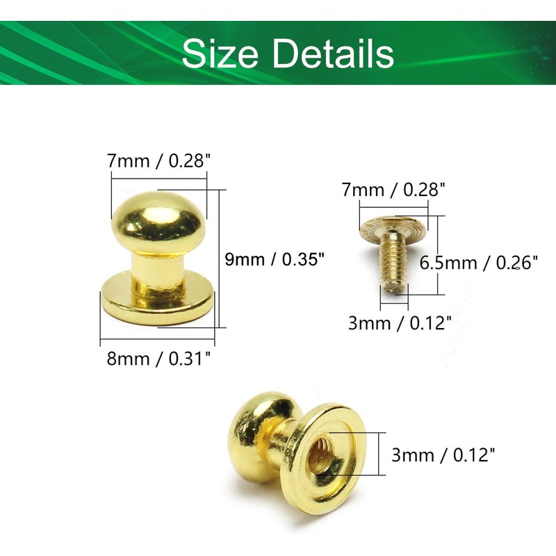 Yinpecly 20pcs Mini Round Knobs 0.28"x0.35" Small Drawer Pulls Handles