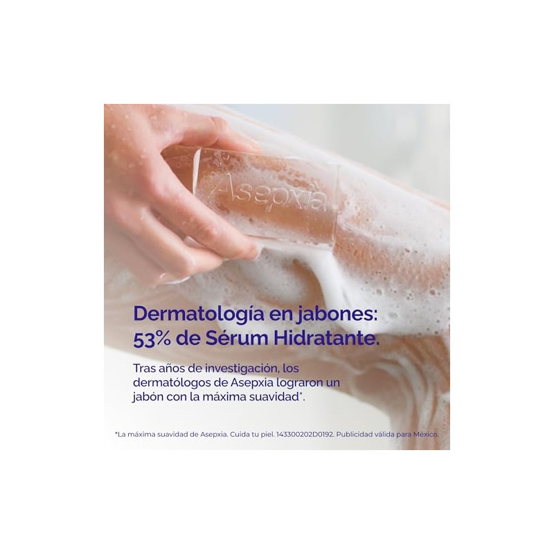 Asepxia, Jabón en barra Neutro jabón facial y corporal, 53%