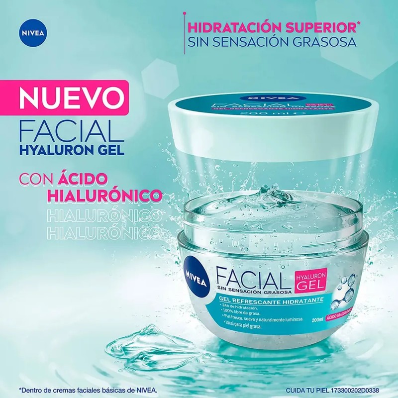 Gel Facial Nivea Cuidado Facial Con Ácido Hialurónico 200ml