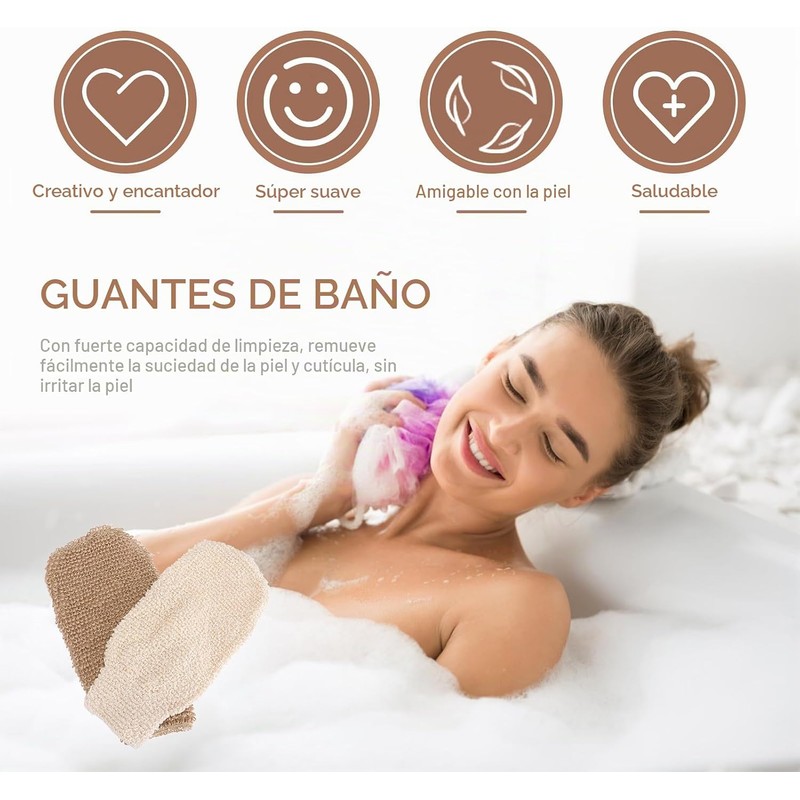 Guantes exfoliantes de yute FOMIYES – Dúo de 2 para