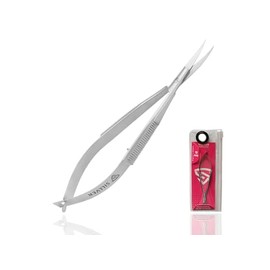 Tijeras para cutículas extrafinas y curvas para cejas, tijeras profesionales ultra afiladas con punta precisa para recortar cutículas, uñas postizas, 