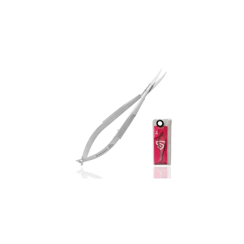 Tijeras para cutículas extrafinas y curvas para cejas, tijeras profesionales