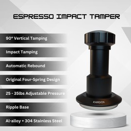KARDOX Espresso Tamper 53mm with Stainless Steel Ripple Base, Adjustable Pressure 25-35lbs. Coffee Tamper, Tamper Tool Espresso, Espresso Press, Espresso Tamp, Espresso Press Tool, Tamper Tool, Tamp