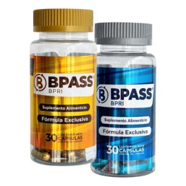 Kit Bpass Dorado Y Azul 30 Caps Bpri Suplemento Antes Bypass                                                                                          