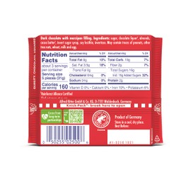 Ritter Sport Chocolate Bars with Nuts (Dark Chocolate with Marzipan, 3.5 Ounce (Pack of 12)