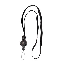 Allone ALK-HNKSTBK Flat Strap Neck Strap for Smartphones, Black, 2.4 x 0.55 x 6.7 inches (6 x 1.4 x 17 cm), Other One-Touch Removal, Durable, Fatigue Resistant