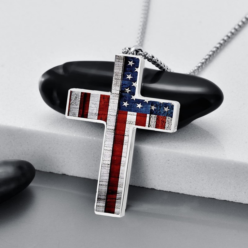 Cross Pendant Necklace For Mens Women Jewelry Religious Pendant Chain