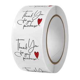 500pcs 1 inch Thank You for Your Purchase Labels with Red Heart Small Business Retail Store Envelope Seals Stickers for Packing Wraps - Mysuevin