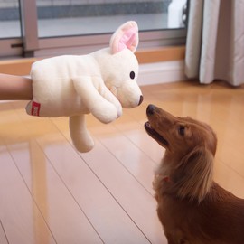 ポップサンド POP Sand Animal Mitten, Plush Dog Chew Toy, Love Dog Corgi, with Whistle, BONBI ALCON