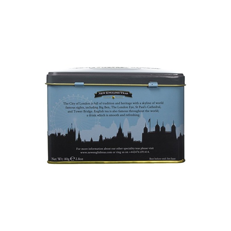 New English Teas London Souvenirs Skyline Tea Caddy with 40