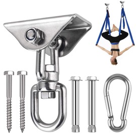 muvuo Swing Chair Ceiling Bracket Set, Heavy Duty Swing Hooks M8 Ceiling Chairs Hanging Kit 450KG Load-Bearing, 360° Swing Spin Hammock Fixings with 4 High-Strength Fixing Screws Parts
