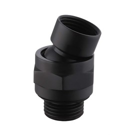 KES Shower Head Swivel Ball Joint Shower Connector Adapter Brass Adjustable Shower Arm Extension Universal Component Matt Black, PSB101-BK