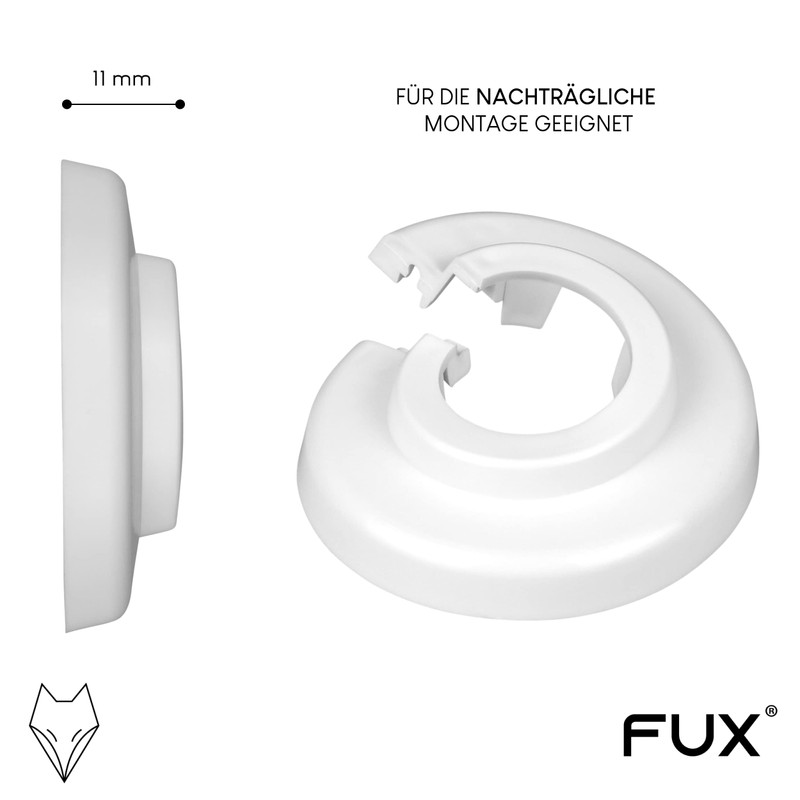 FUX Radiator Pipe Collar, Various Sizes, Pipe Cover, Covering Collars,