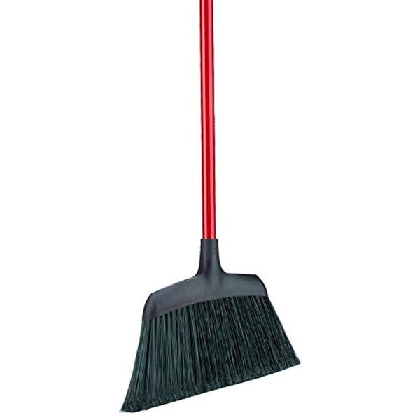 Libman Commercial 994 Commercial Angle Broom, Steel Handle, 54" Length, 13" Width, Black/Red (Pack of 6)