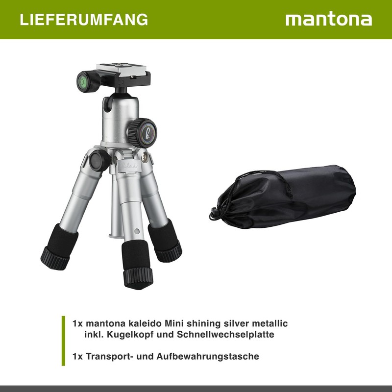 Mantona Kaleido 21185 Mini Photo/Table/Travel Tripod with Ball Head with