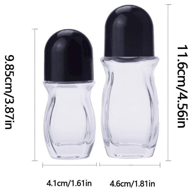 PurYupearl 2Pcs 30ML Red Deodorant Roller Bottle Empty,Glass Roller Bottles