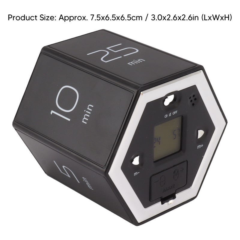Hex Flip Timer with Mute Alarm Function Magnetic Time Management