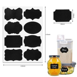 80 Pcs Labels for Jars, Pantry Labels, Food Label Stickers, Reusable Chalkboard Label for Kitchen, Bottles, Food Containers (2 x 1.38 inch)