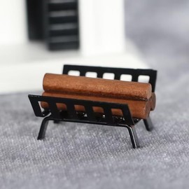 Miniature BBQ Grill Set, 1:12 Scale, Cooking Tool Garden Decoration Kitchen Accessories Roasting Cart Firewood Rack Holder