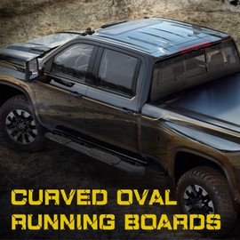 OTHOWE 3.5 Inches Oval Tube Step Bar Running Boards Compatible with 2024 Tacoma Double Cab with 4 Full-Size Doors. Tacoma Step Bars and Carbon Steel Side Steps Step Rails.