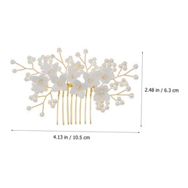 FRCOLOR Flower Hair Comb for Bride Elegant Wedding Hair Side Comb for Women Chic Design for Parties Birthdays Special Events