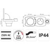 Möbel built-in socket IP44, switch, all-in-one, natural white