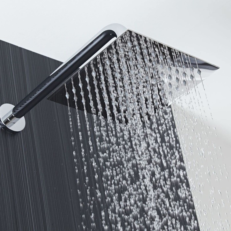 Voolan All Metal Shower Head with Extension Arm, Stainless Steel