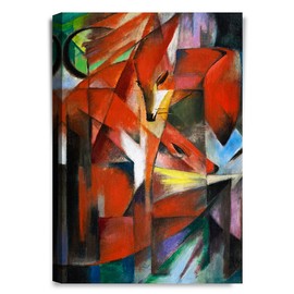 IPIC - The Foxes by Franz Marc Abstract Canvas Wall Art. Cotton Canvas Giclee Print Stretched over Pine Wood Frame for Wall Decor Size 30x20 inch