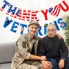 Banner de agradecimiento para veteranos, bandera americana del día del