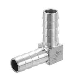 sourcing map 14mm Hose Barb 90 Degree Pipe Fitting, 304 Stainless Steel L Right Angle Adapter Pipe Connection Fitting for Vacuum Systems, Industrial Connections, Pneumatic Equipment, Silver