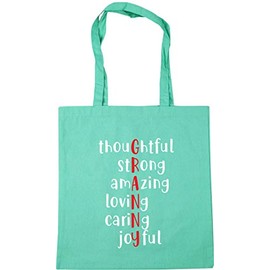 Hippowarehouse thouGhtful stRong amAzing loviNg cariNg joYful (Granny) Tote Shopping Gym Beach Bag 42cm x38cm, 10 litres