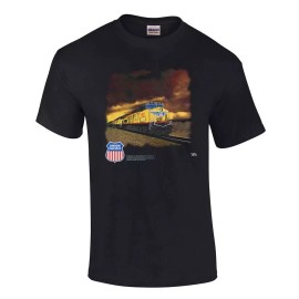 Daylight Sales Union Pacific Railroad Stormy Sky Trains youth & Adults T-Shirt  [114] - Adult X-Large