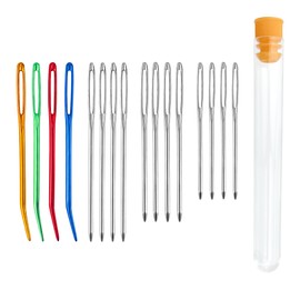 Desenda 16 PCS Strong Large Eye Blunt Needles Multiple Size Sewing Needles Yarn Needle Darning Needle Wool Crochet Needles Bent-end Tapestry Needle for Sewing Up Knitting Crochet DIY Project