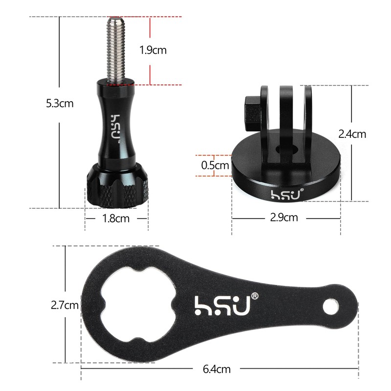 HSU Aluminium Tripod Mount Adapter with Screw for GoPro, Tripod