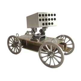 FEIXIA -P16D Ancient Wagon Model Multi-Tube Multi-Hole Traction Turret 360 Degree Rotation All-Metal Structure Creative Carriage Tractor Model