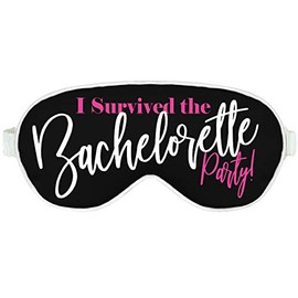 Bachelorette Party Favor Sleep Mask - I Survived The Bachelorette Party - Black/Pink