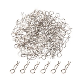 Rchobbytop 100PCS/Pack Body Clips Universal Shell Fixing R Pins for All 1/16 Scale RC On Road Car Buggy Rock Crawler Truck Short Course Traxxas Replacement Parts, Silver