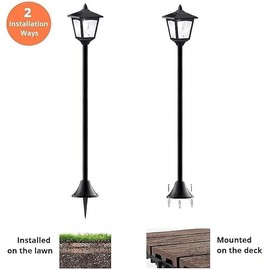 Solar Lamp Post Lights Outdoor, IP65 Waterproof Auto Dusk to Dawn, Flicker-Free 15 Lumens LED & Easy Install for Garden/Patio/Walkway/Lawn (4 Pack)