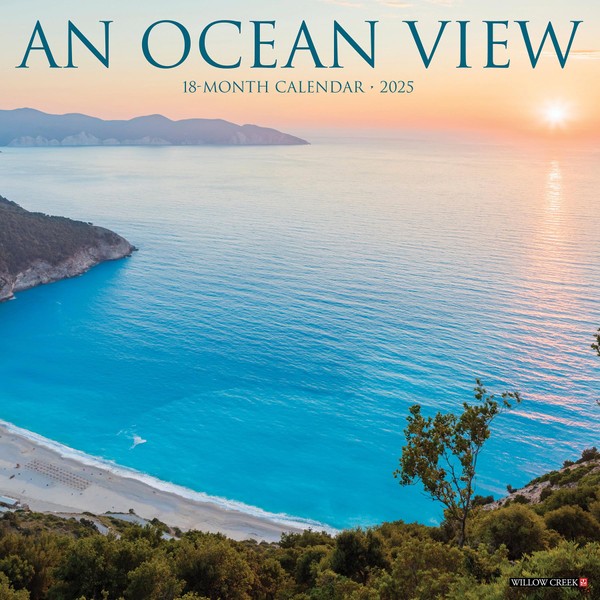 Willow Creek Press Ocean View Monthly 2025 Wall Calendar (12"