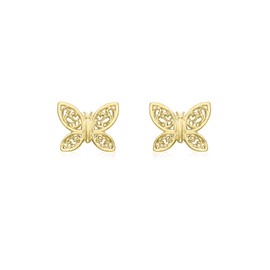 Carissima Gold Women's 9 ct Yellow Gold Butterfly Stud Earrings