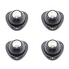 ZHYOHEN 4PCS Black Adhesive Pulley Three Beads Universal Wheel Storage