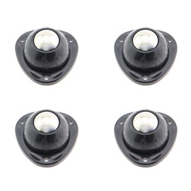 ZHYOHEN 4PCS Black Adhesive Pulley Three Beads Universal Wheel Storage Box Load-bearing Roller Beads Removable Table Legs Stool Universal Wheels for Trash Can Bedside Cabinet Trash Can Bottom