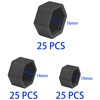 75 PCS M6 M8 M10 Black Plastic Hex Nut Protection